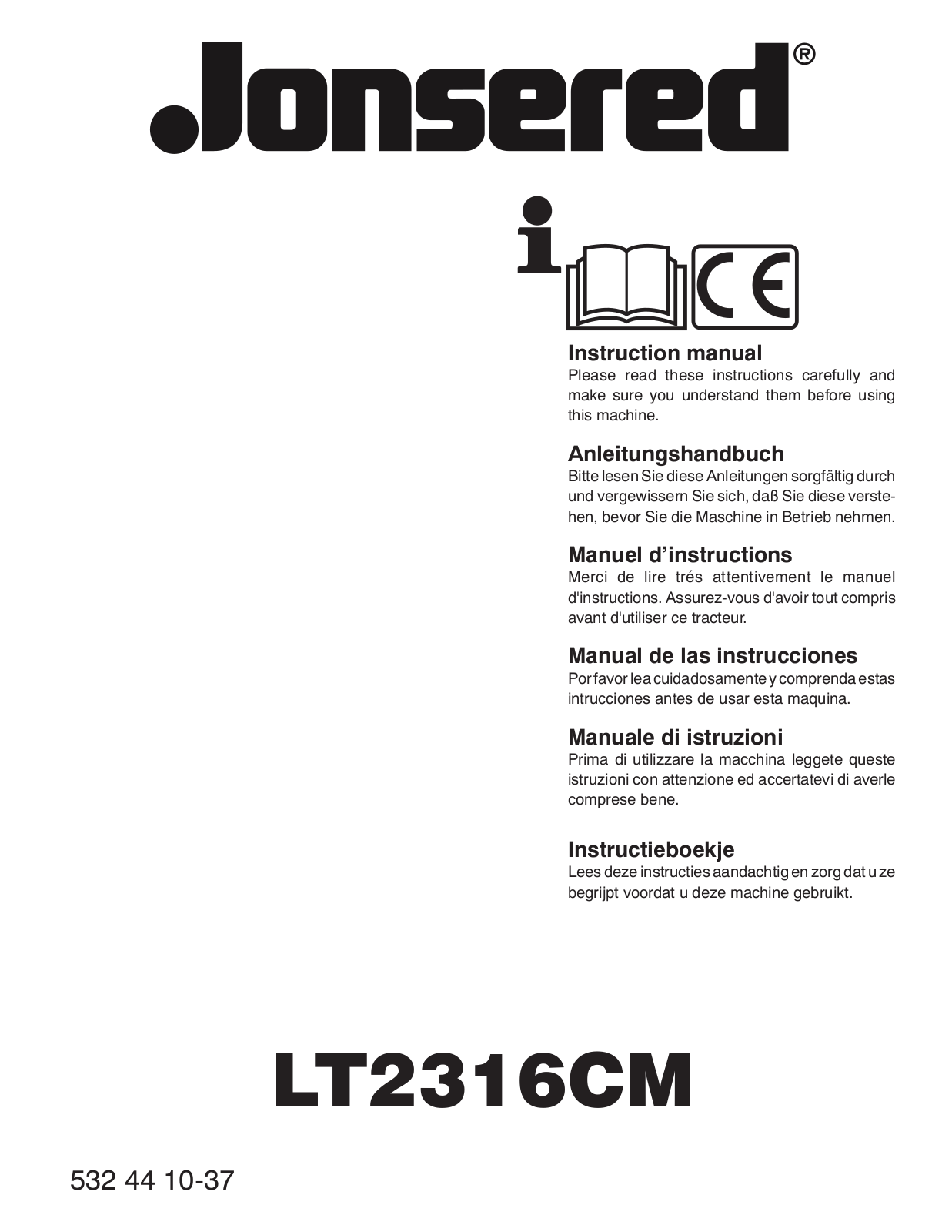 JONSERED LT 2316 CM User Manual