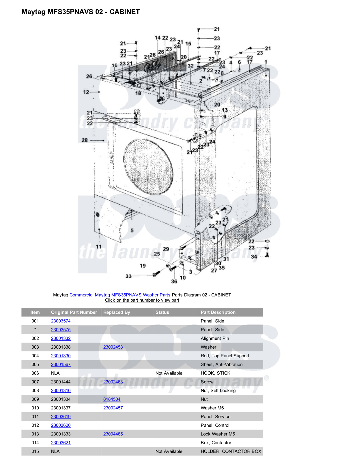 Maytag MFS35PNAVS Parts Diagram