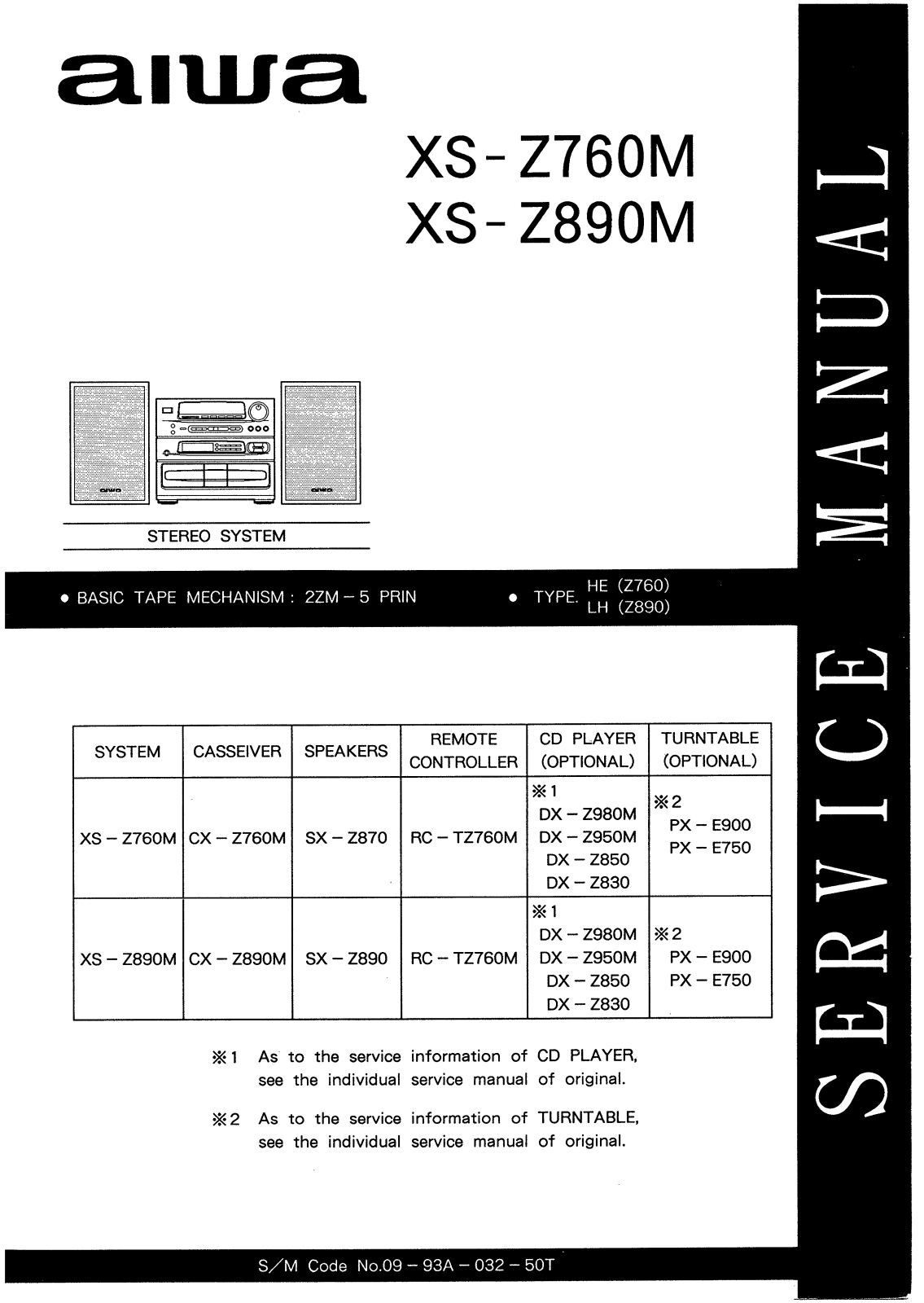 Aiwa XS-Z760M, XS-Z890M Service Manual
