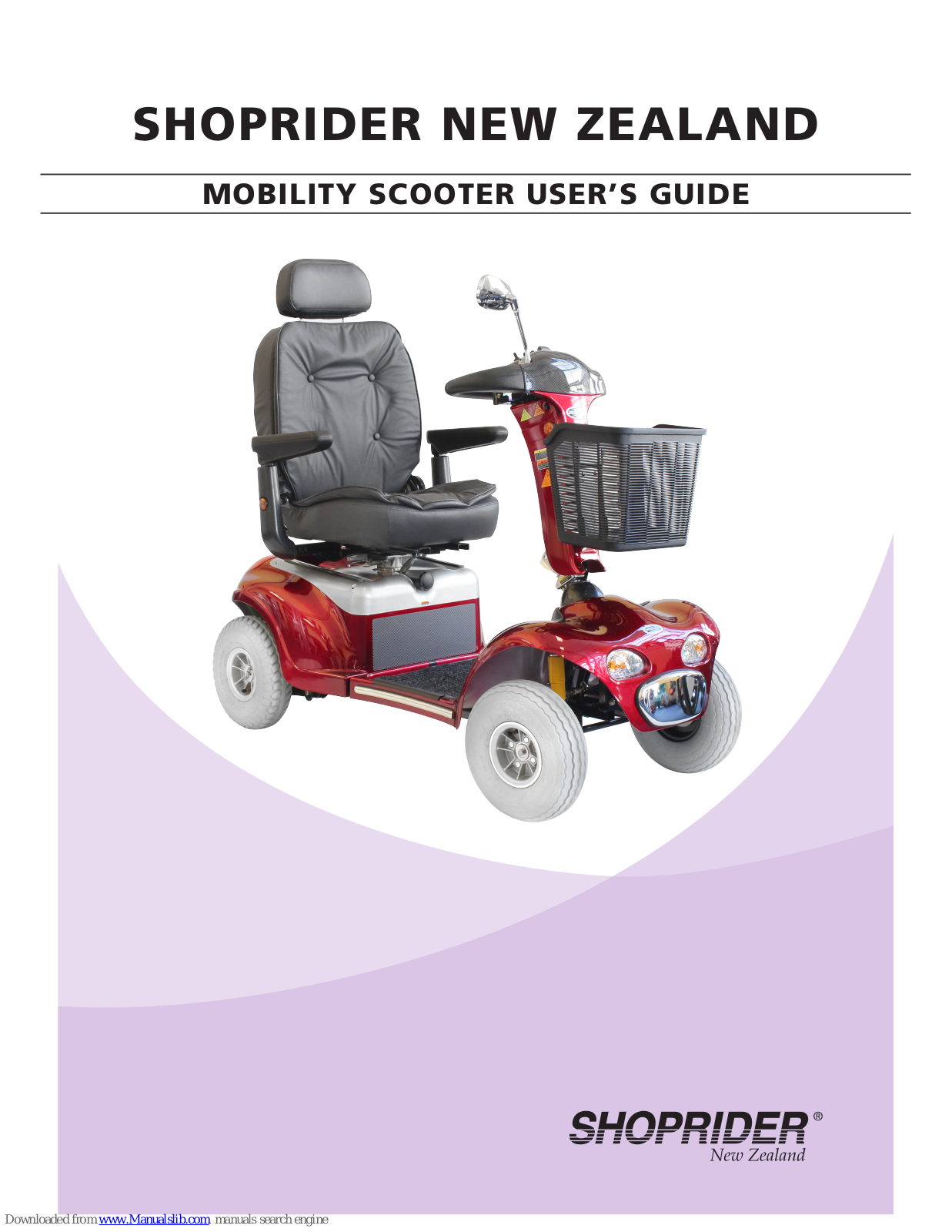 Shoprider mobility scooter User Manual