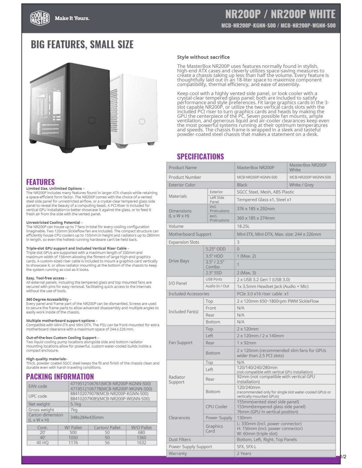 Cooler Master MCB-NR200P-WGNN-S00 User Manual