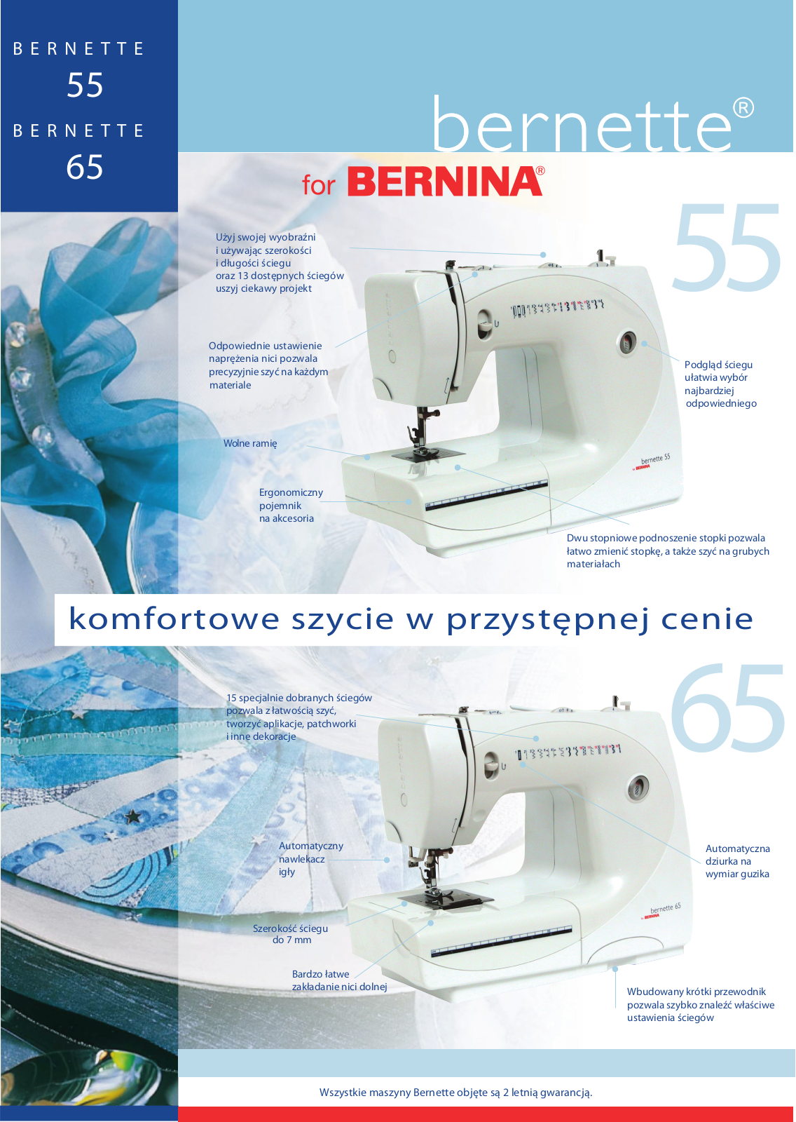 Bernina BERNETTE 55, BERNETTE 65 BROCHURE