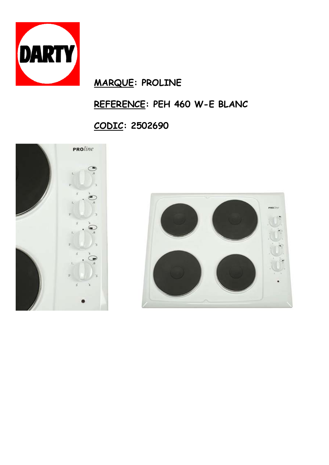 PROLINE PEH460WE User Manual