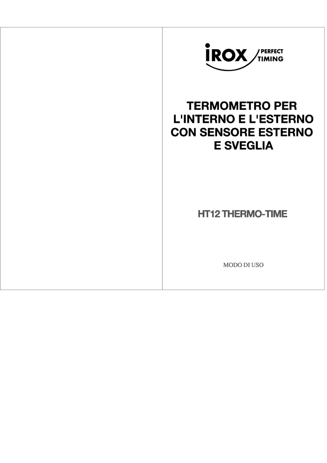 Irox THERMOTIME User Manual