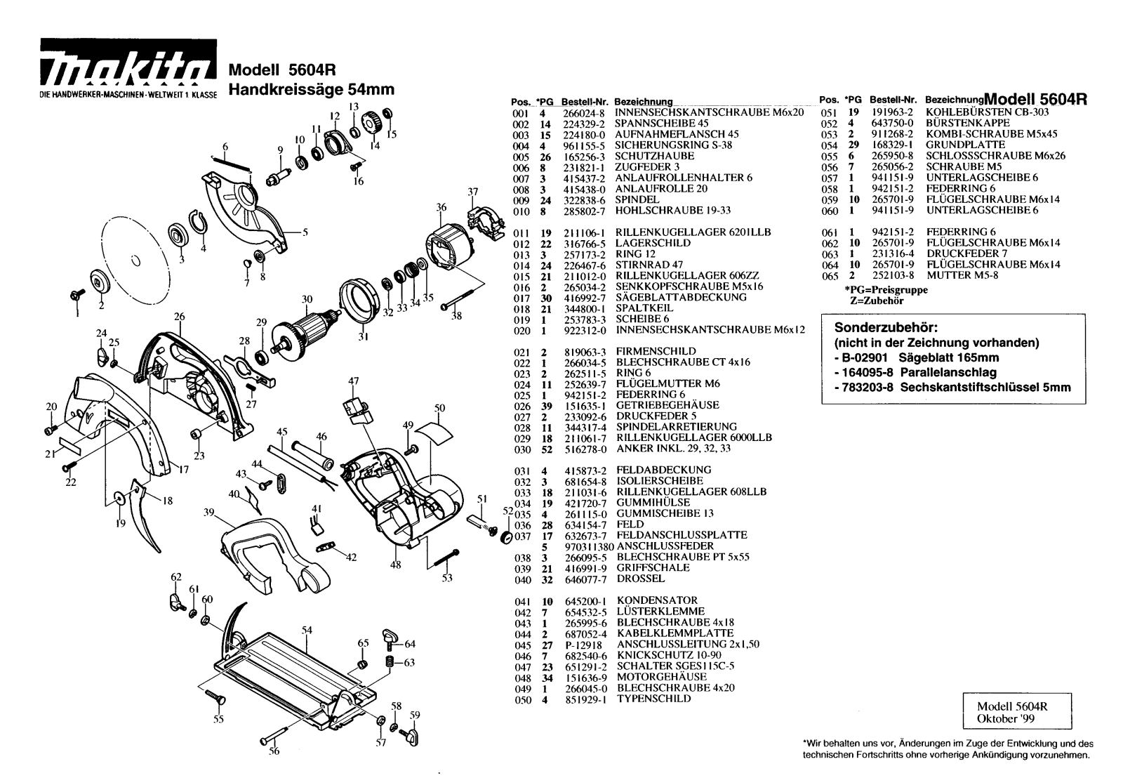 Makita 5604R User Manual