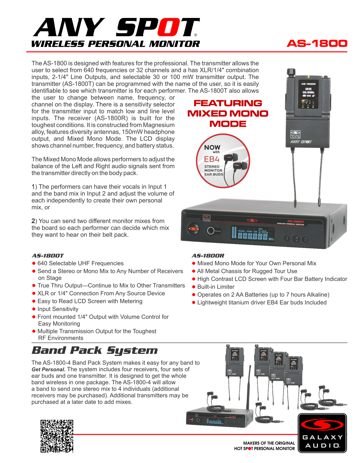 Galaxy Audio AS-1800-2, AS-1806-2, AS-1810-2 Data Sheet