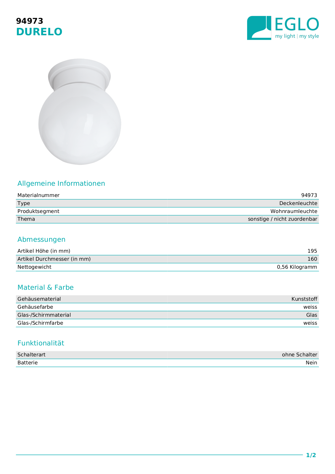 Eglo 94973 Service Manual