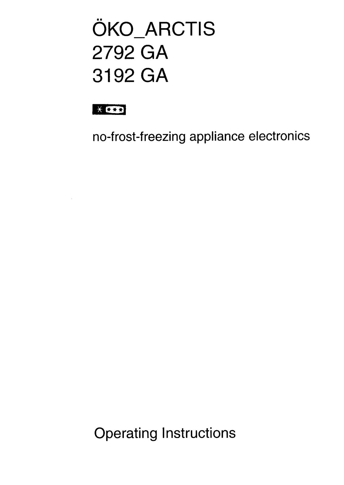 AEG Arctis 3192-1GA, Arctis 2792GA User Manual