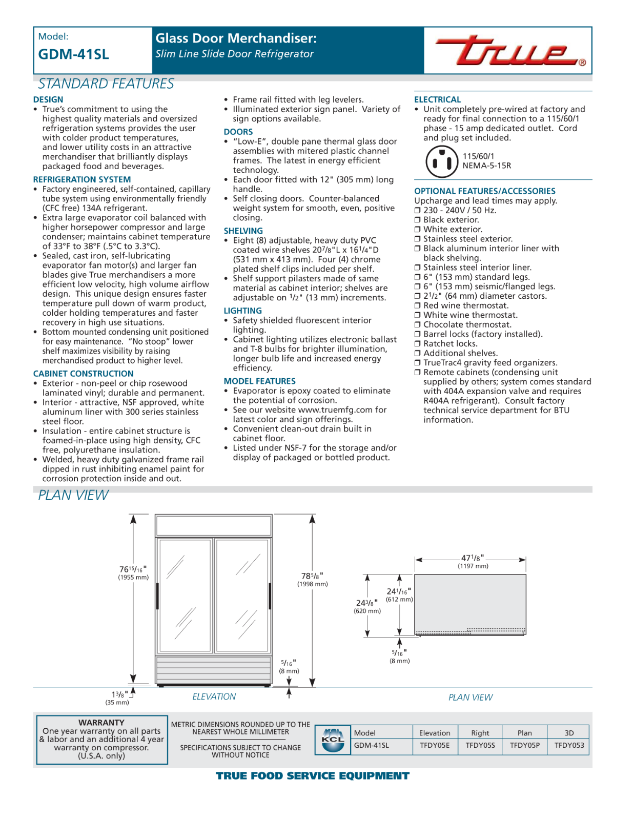 True GDM-41SL User Manual