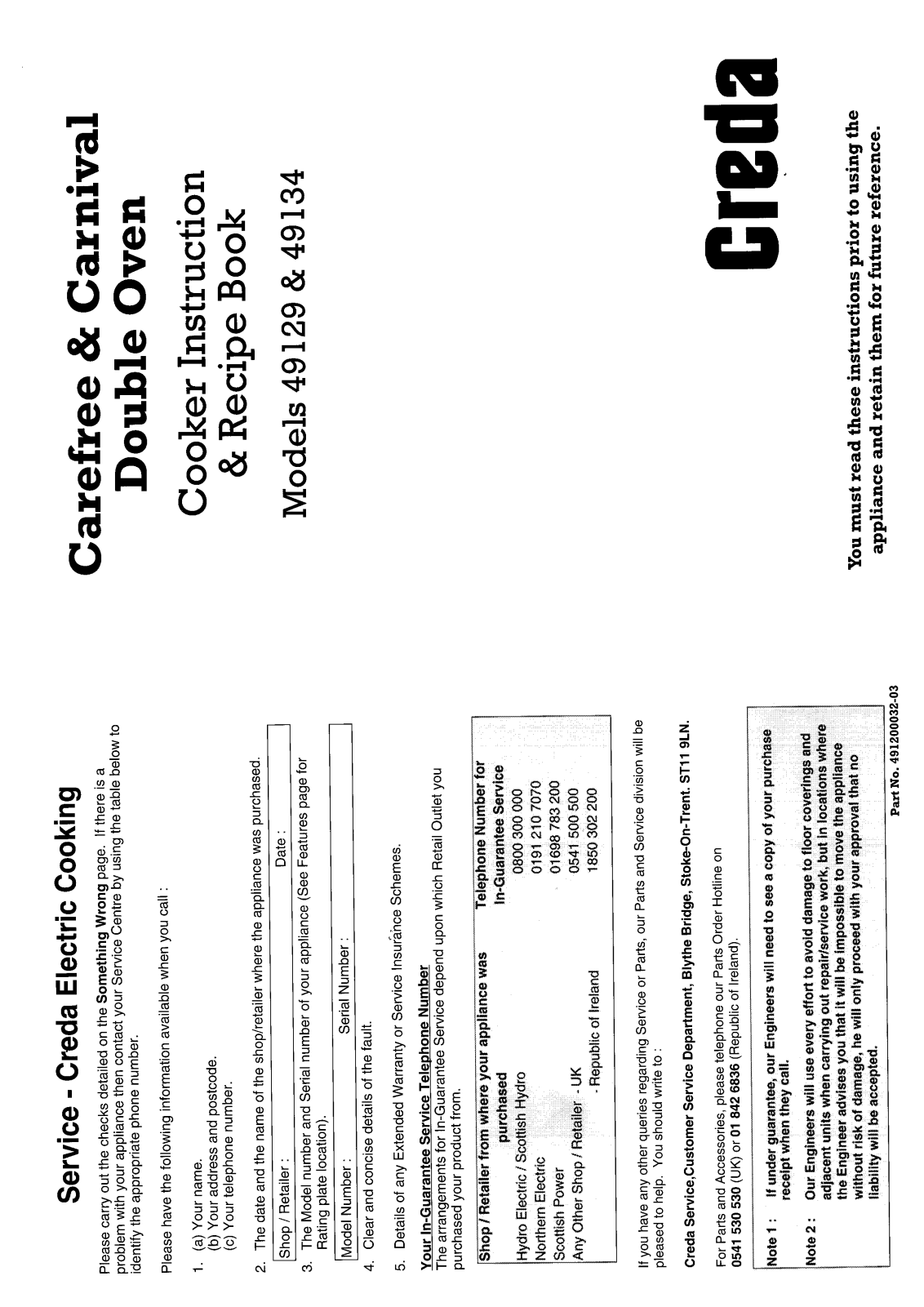 Creda 49134 User Manual