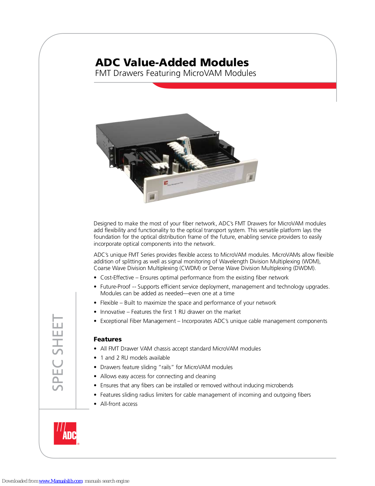 ADC FMT-DVS000000-E00B, FMT-GVS000000-E96P, FMX-ATT-BARMV00, FMT-GVM000000-A72P, FMX-ATT-BARVM00-20 Specification Sheet