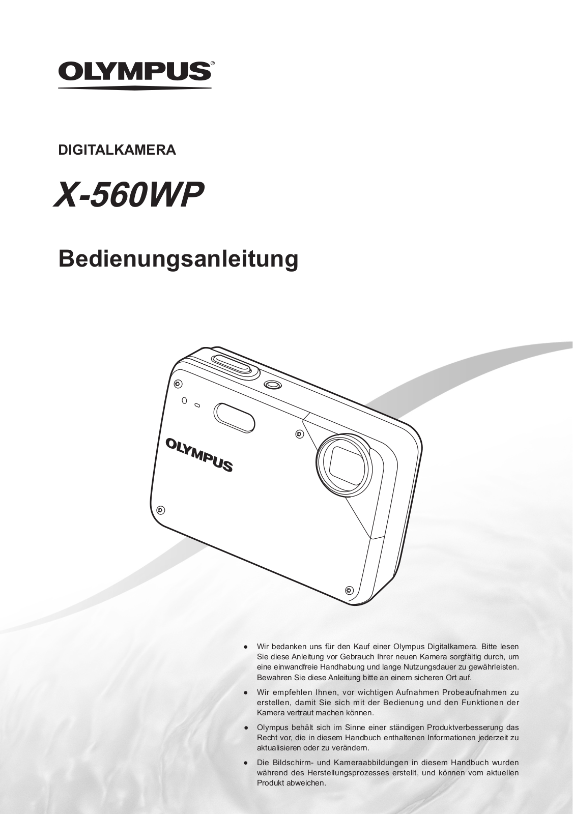 OLYMPUS X-560WP User Manual