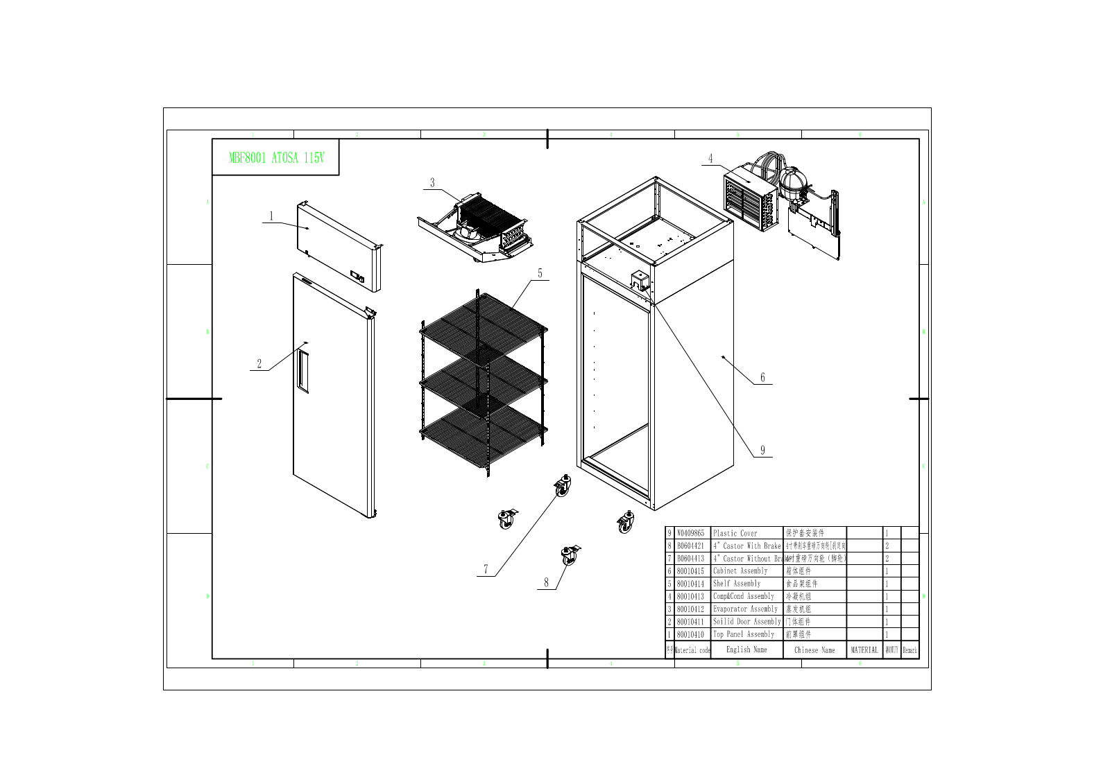 Atosa MBF8001 Parts Manual