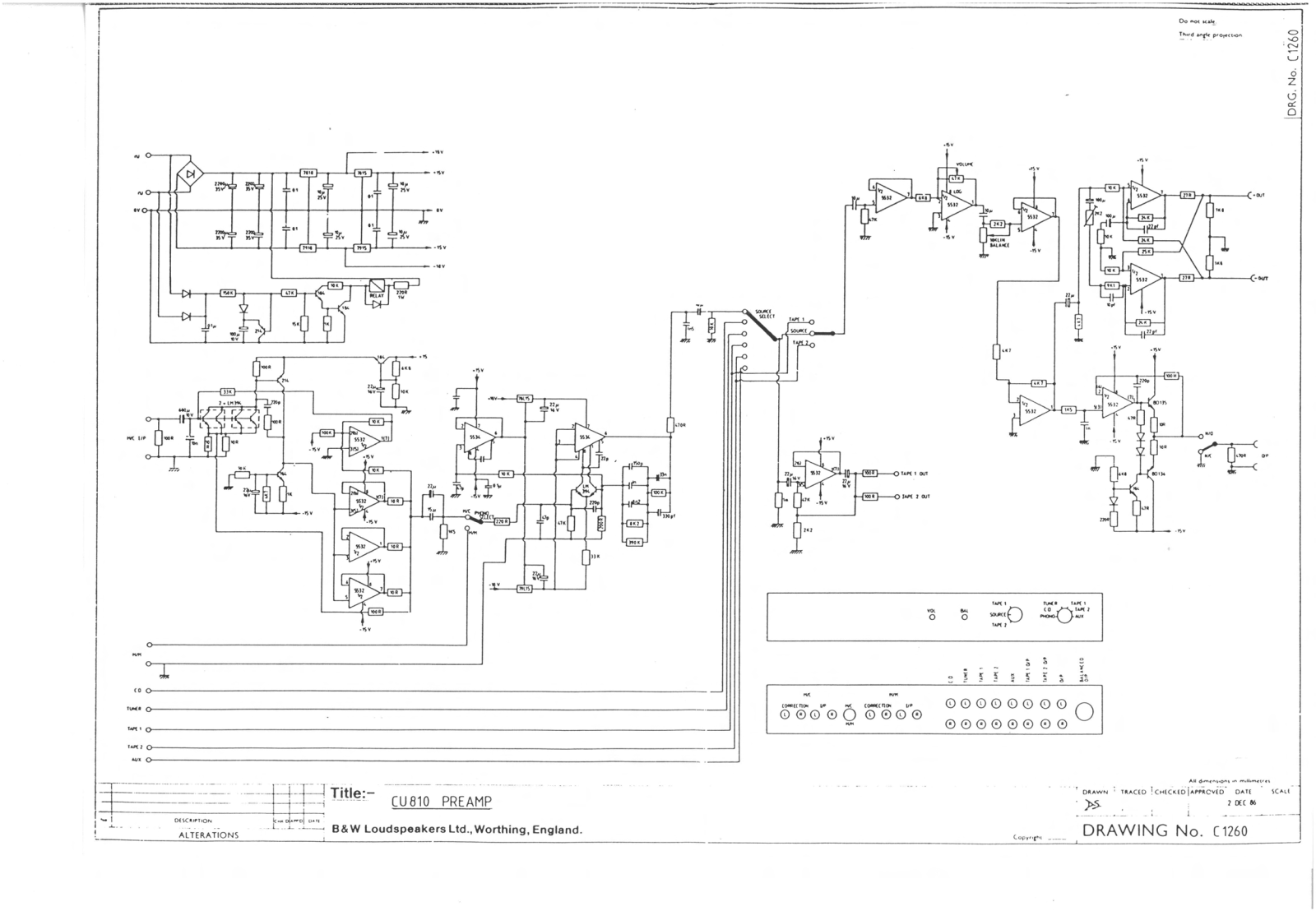 Bowers and Wilkins CU-810 Schematic