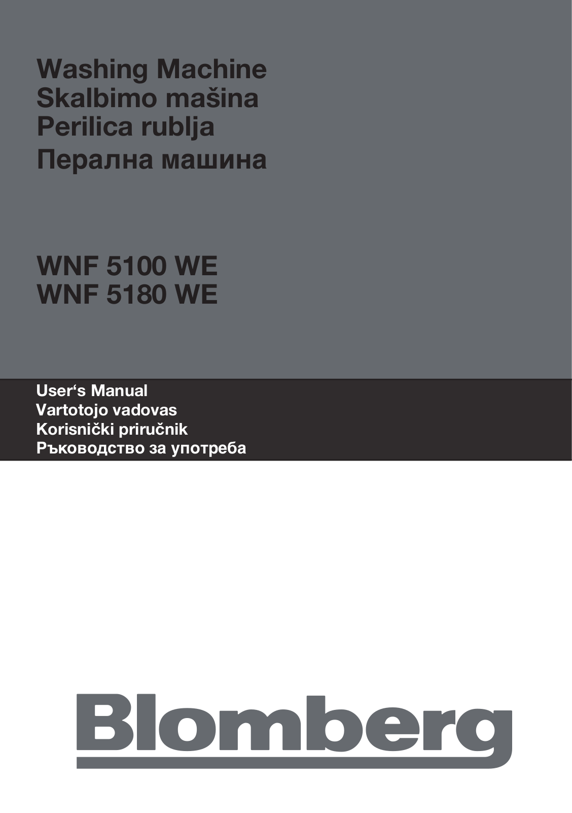 Blomberg WNF 5100 WE, WNF 5180 WE User Manual