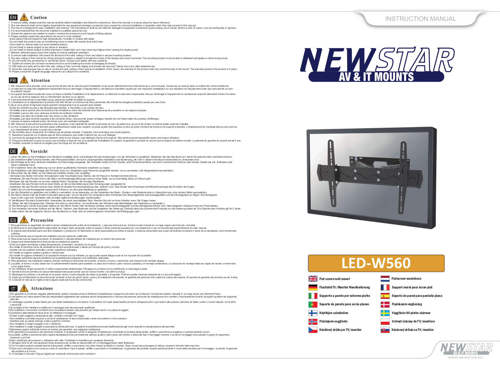 Newstar LED-W560 User Manual