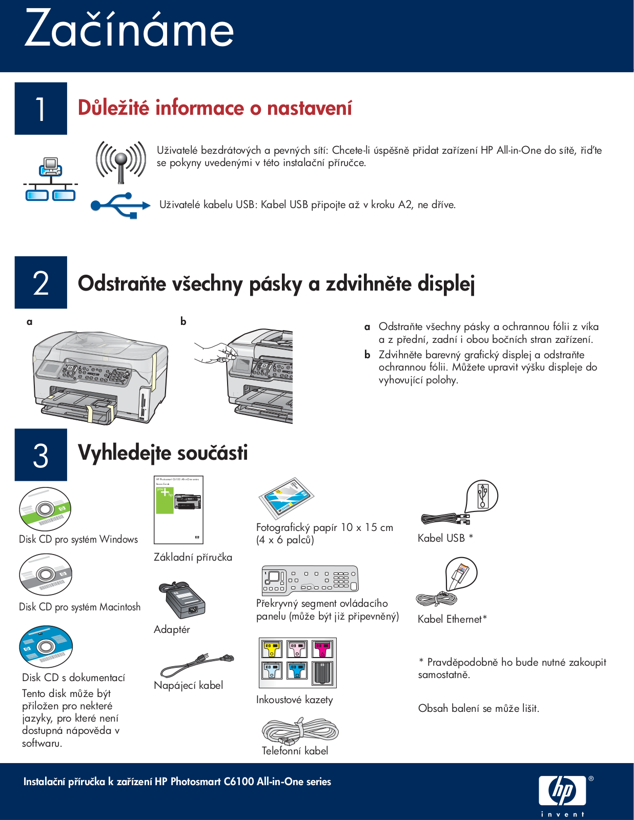 Hp PHOTOSMART C6180, PHOTOSMART C6100, PHOTOSMART C6183 SETUP GUIDE