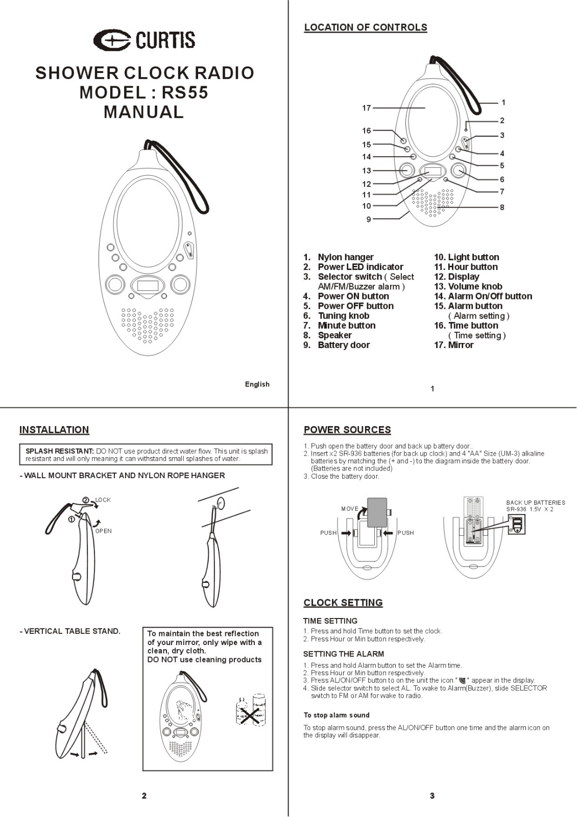 CURTIS RS55 User Manual