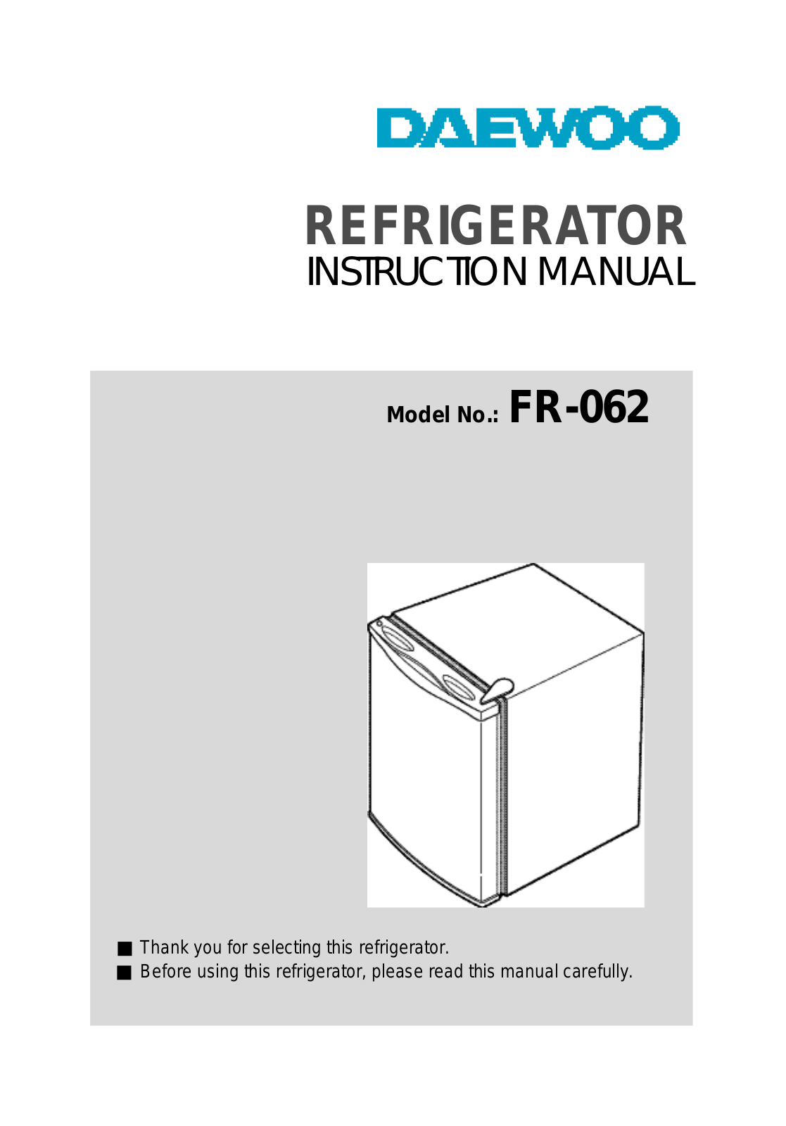 Daewoo FR-062 Instructions Manual