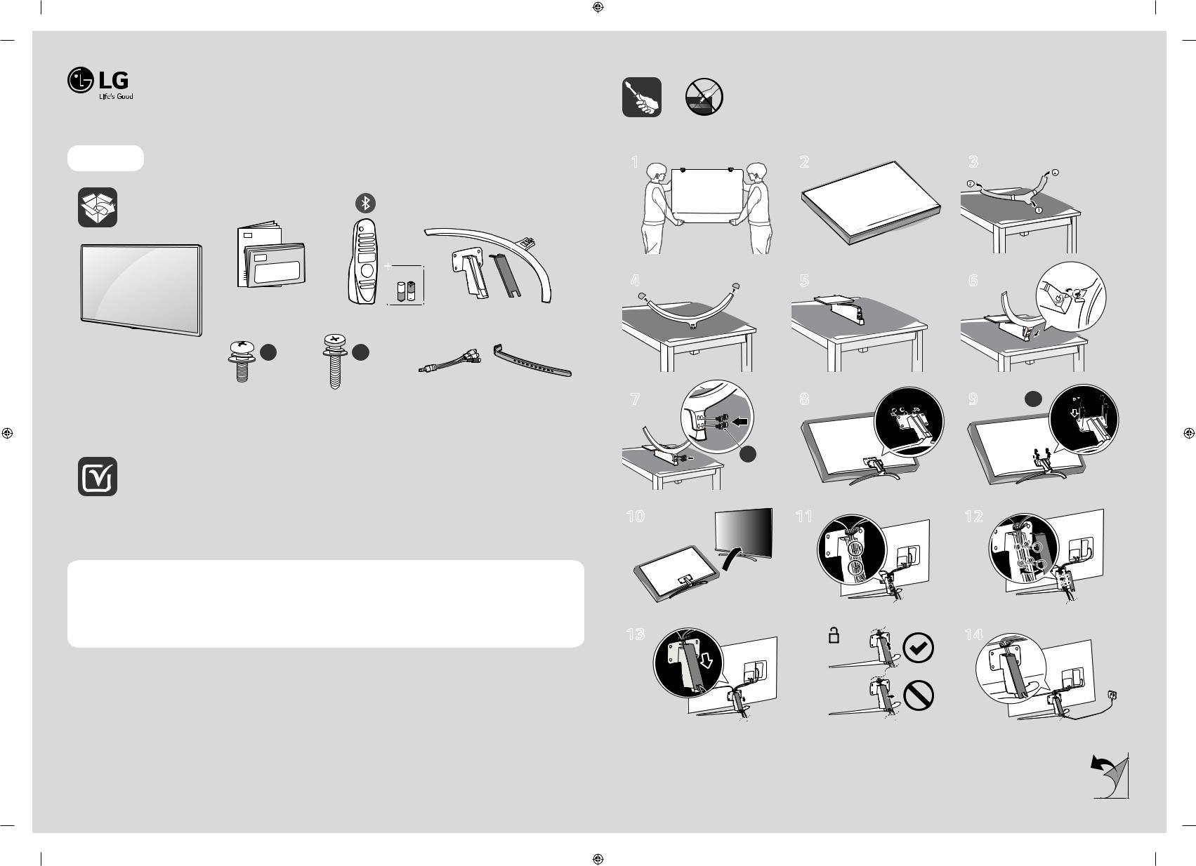 LG 86SM9070PDA QUICK INSTALLATION GUIDE