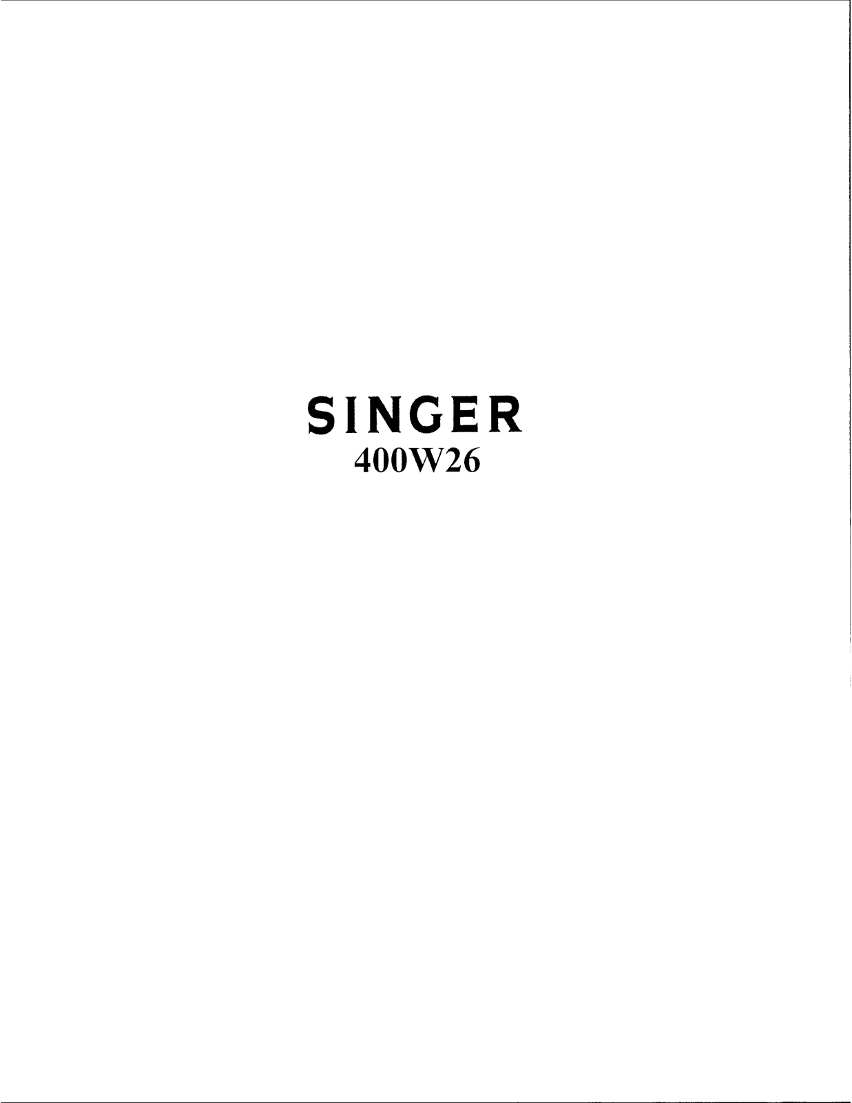 SINGER 400W26 Parts List