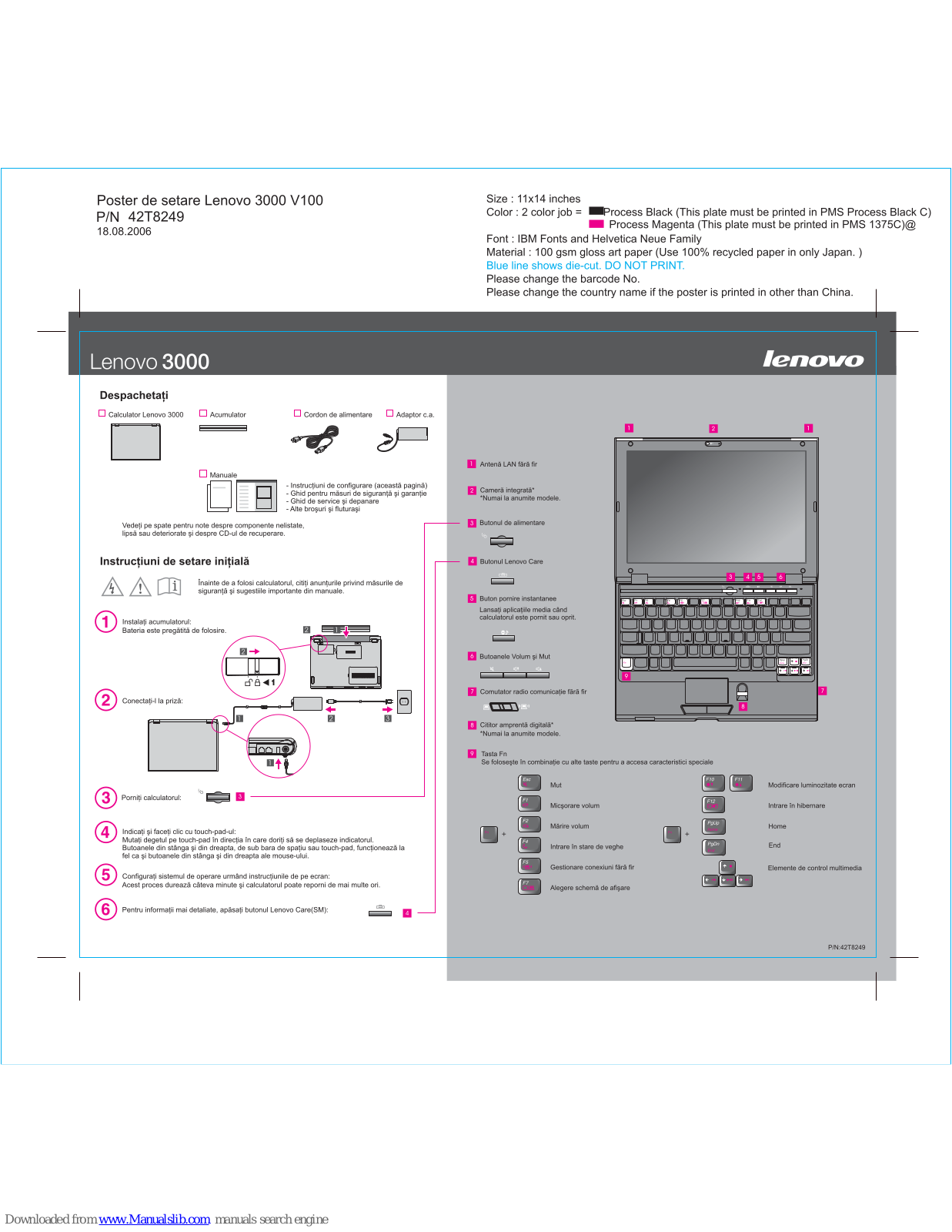 Lenovo V100 Poster De Setare, 3000 V100 User Manual