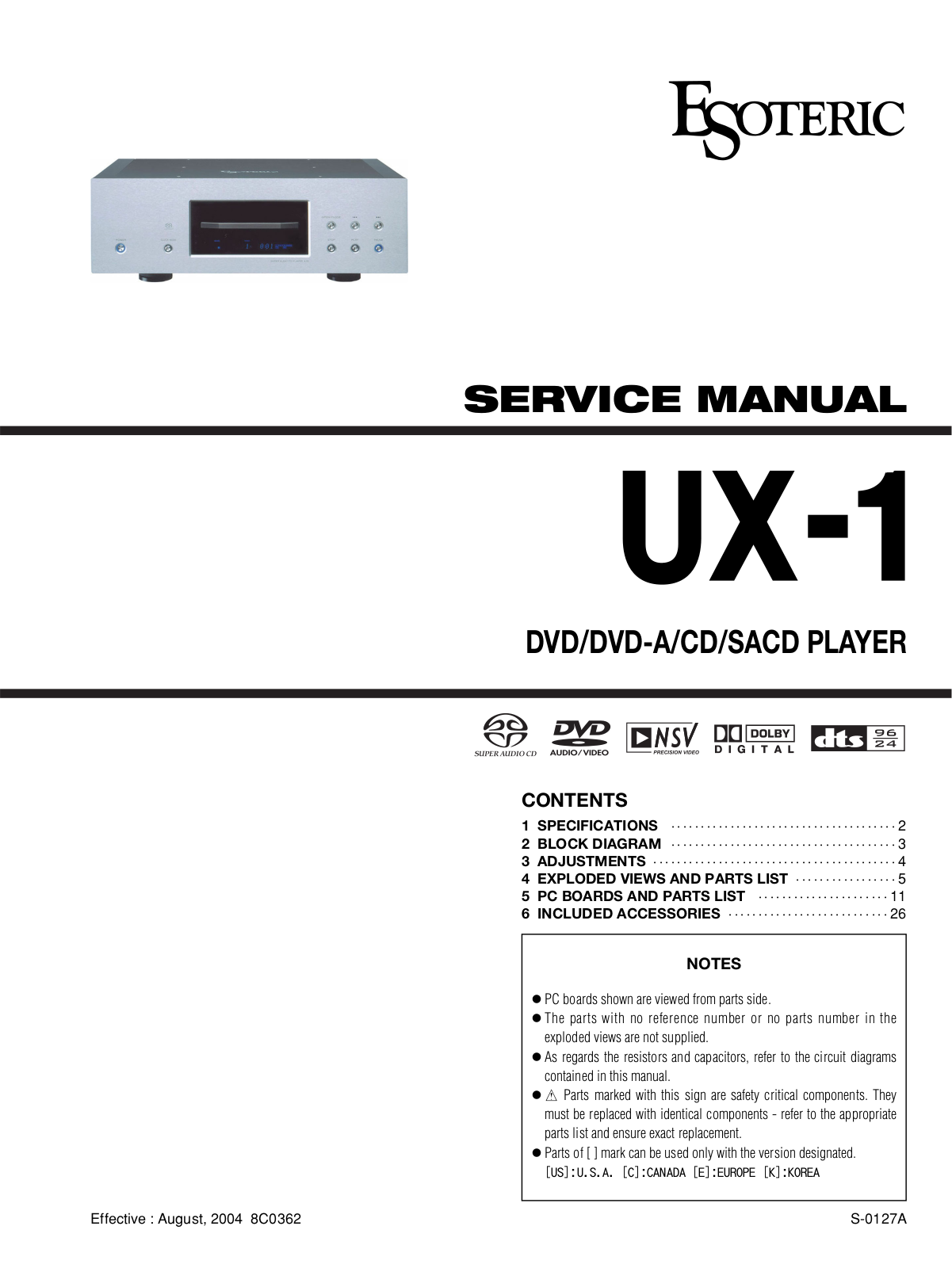 TEAC UX-1 Service manual