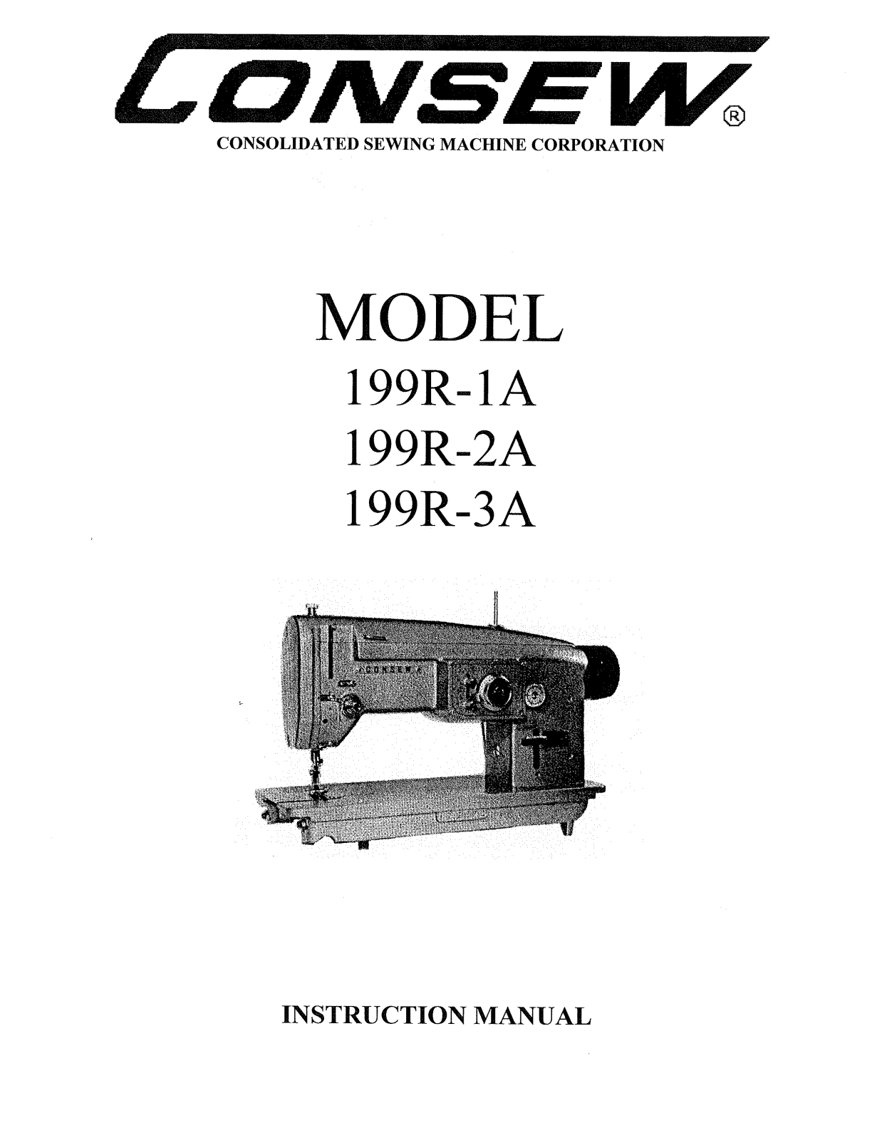 CONSEW 199R-1A, 199R-2A, 199R-3A Instruction Manual