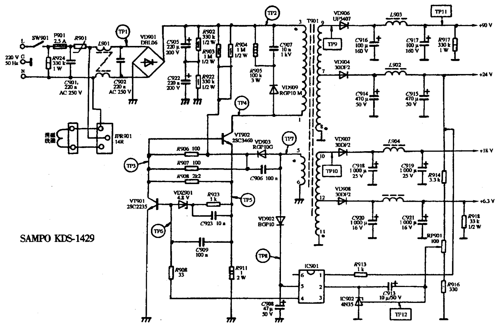 Sampo KDS1429 Schema