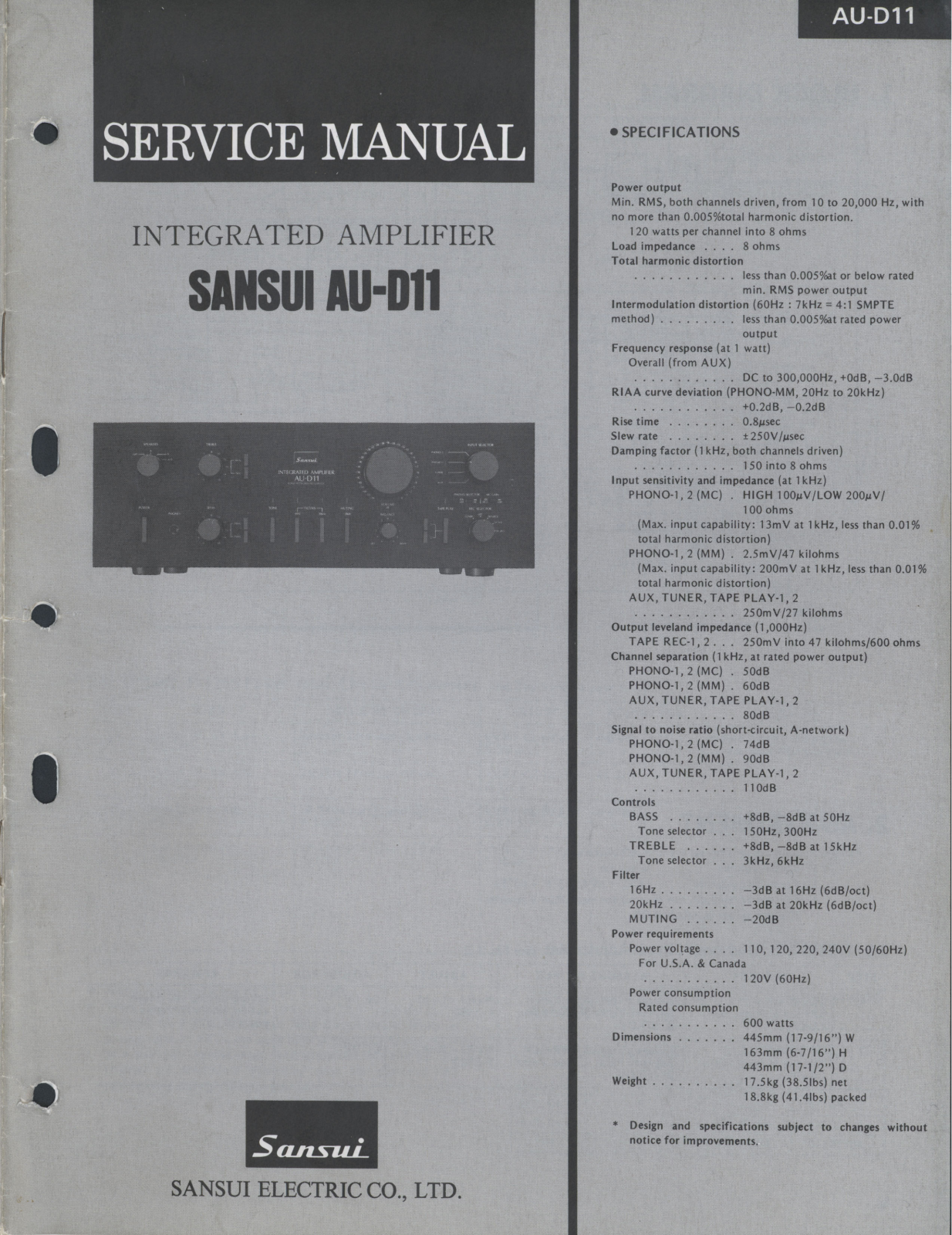 Sansui AUD-11 Service manual