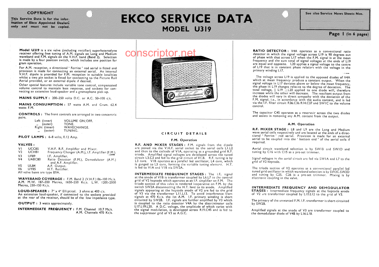 EKCO U319 Service manual