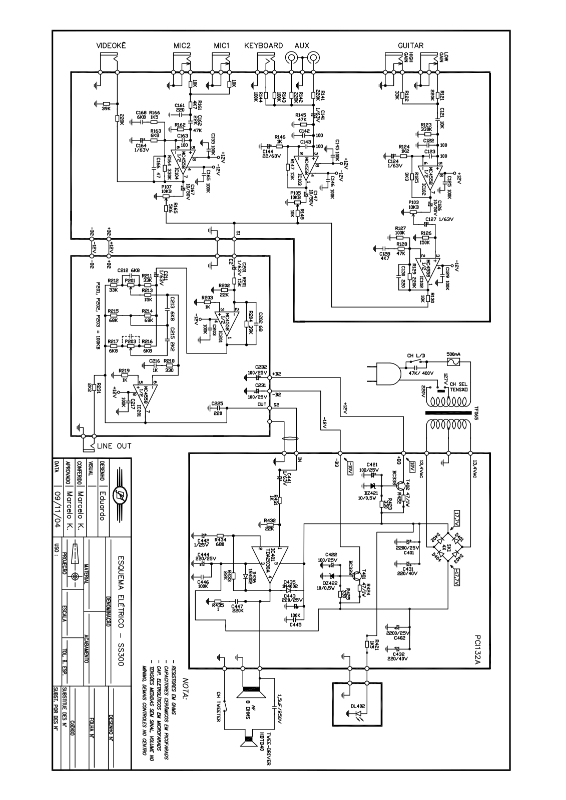 FRAHM SS500500, SS300 Schematic