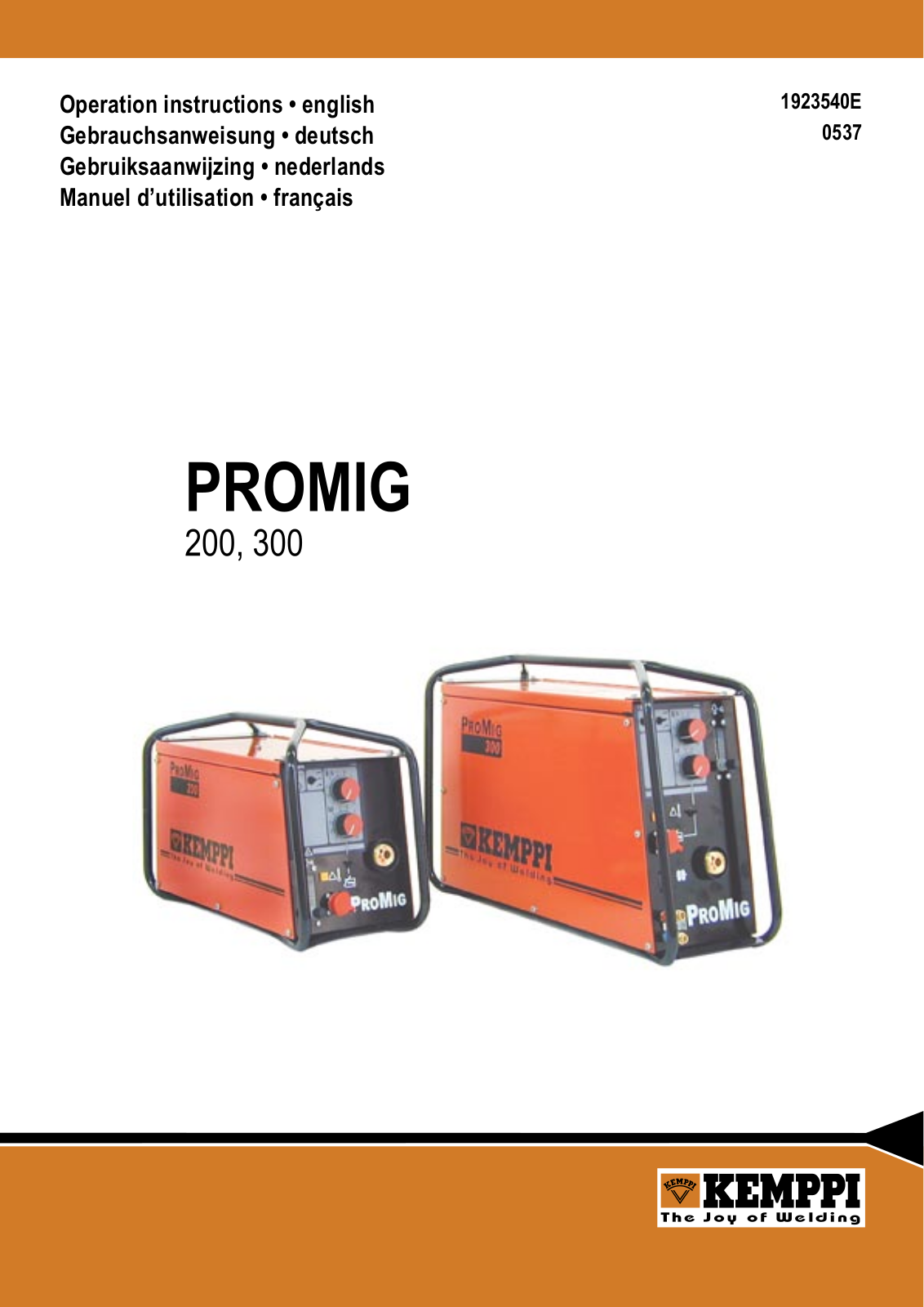 Kemppi Promig 200 User Manual