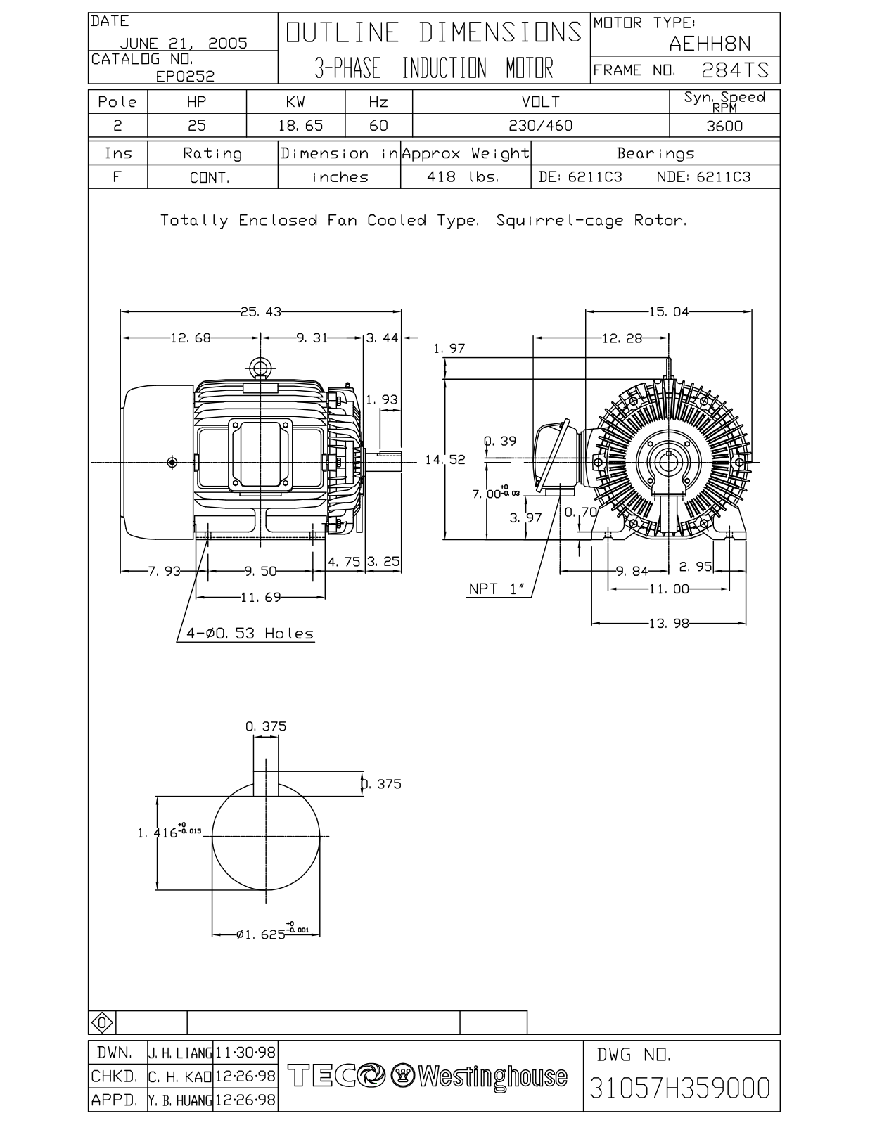 Teco EP0252 Reference Drawing