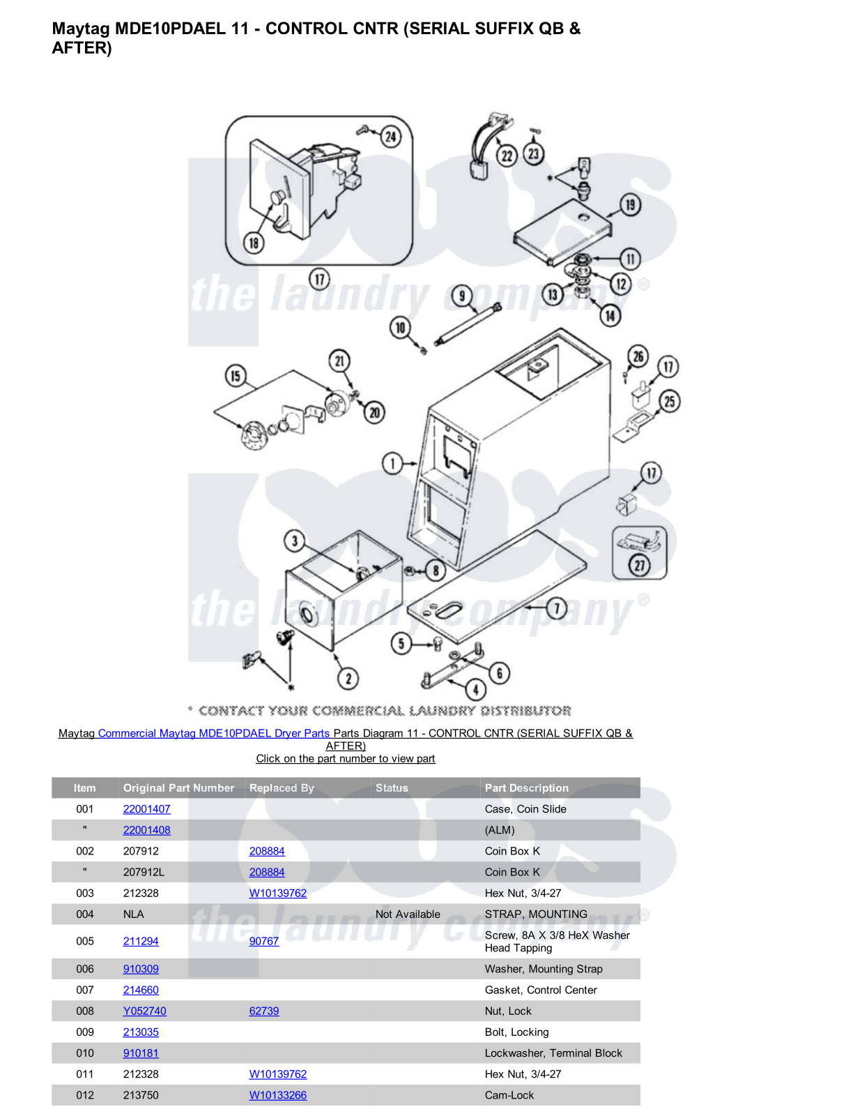 Maytag MDE10PDAEL Parts Diagram