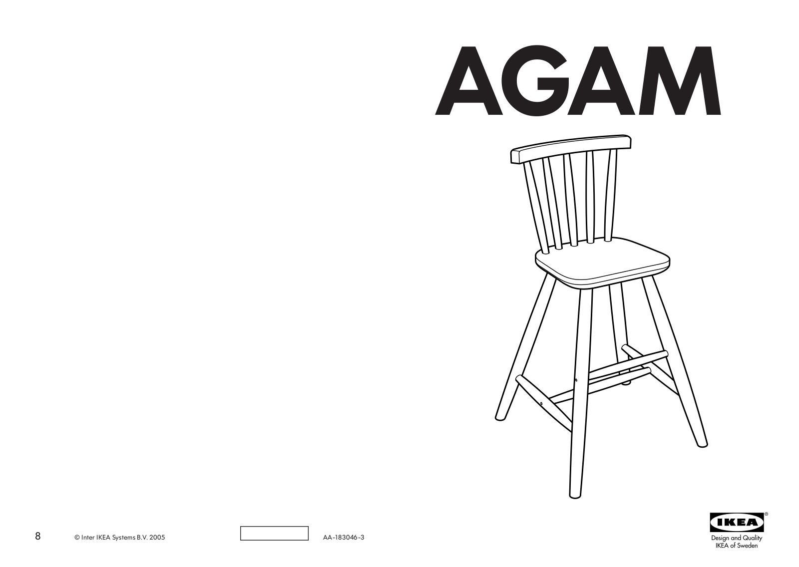 IKEA AGAM HIGH CHAIR CHILD User Manual