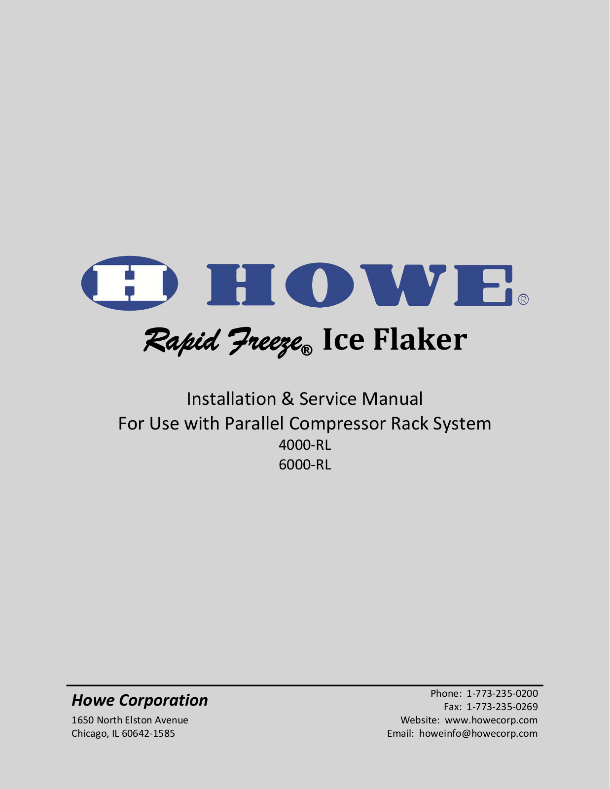 Howe 4000-RL Service Manual