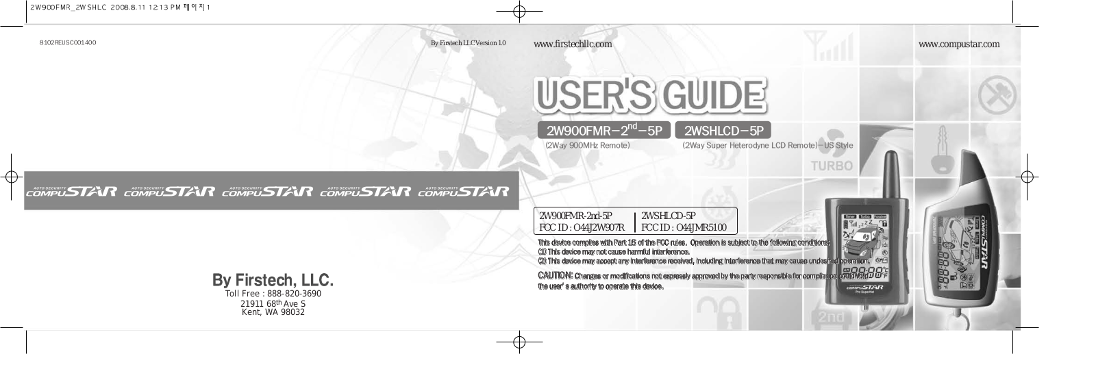 Firstech 2W900FMR-2ND-5P User Manual