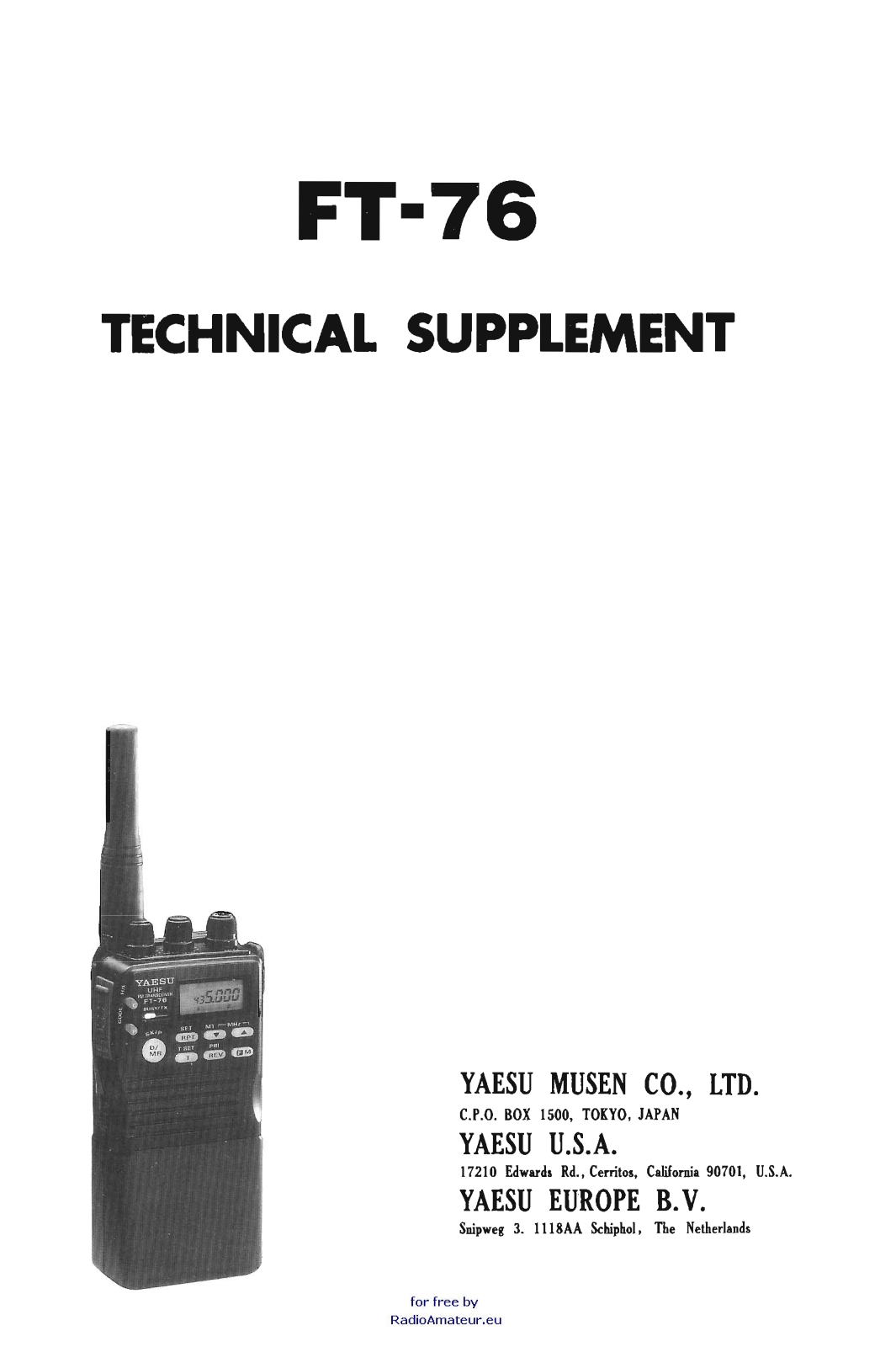 Yaesu FT76 User Manual