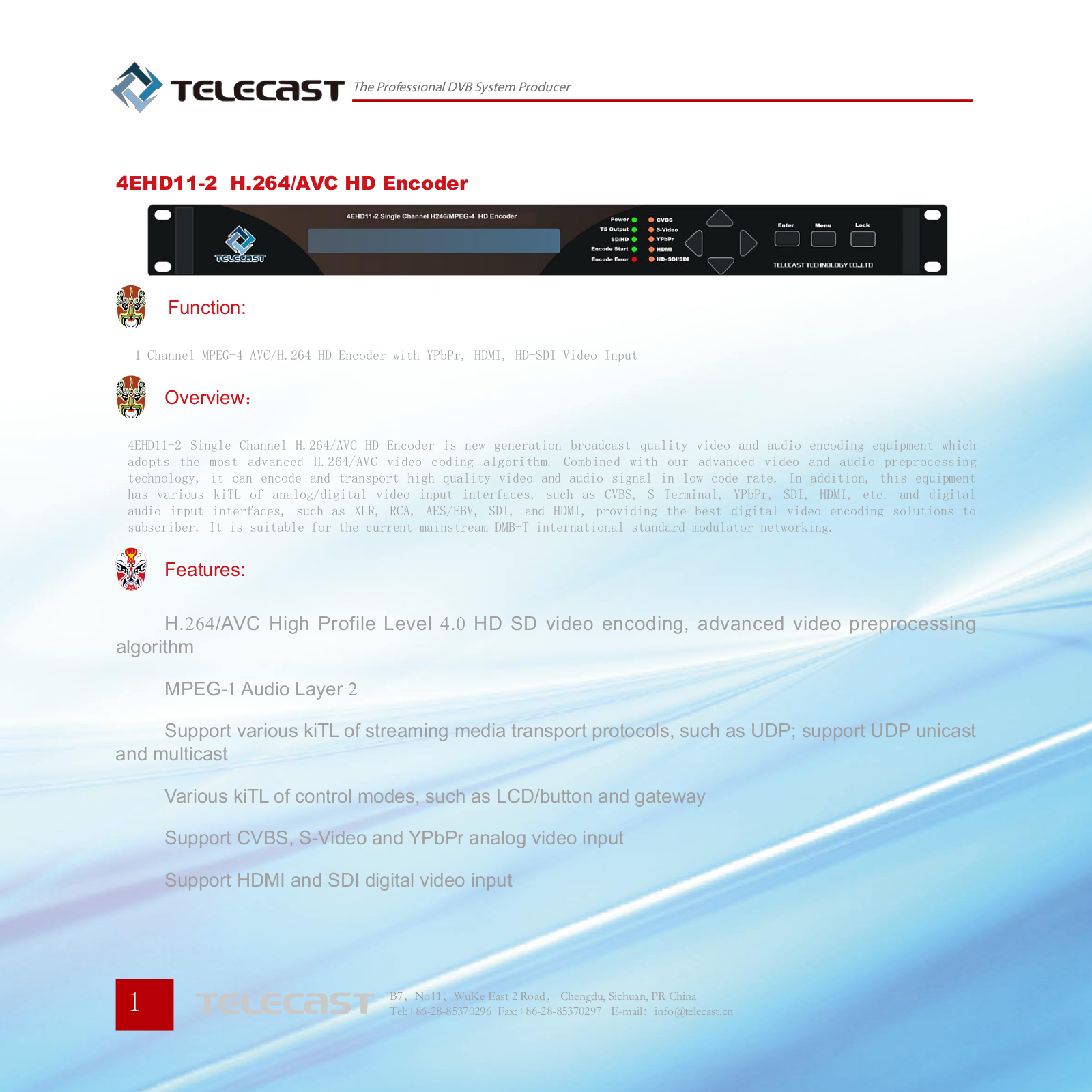 TELECAST 4EHD11-2 User Manual