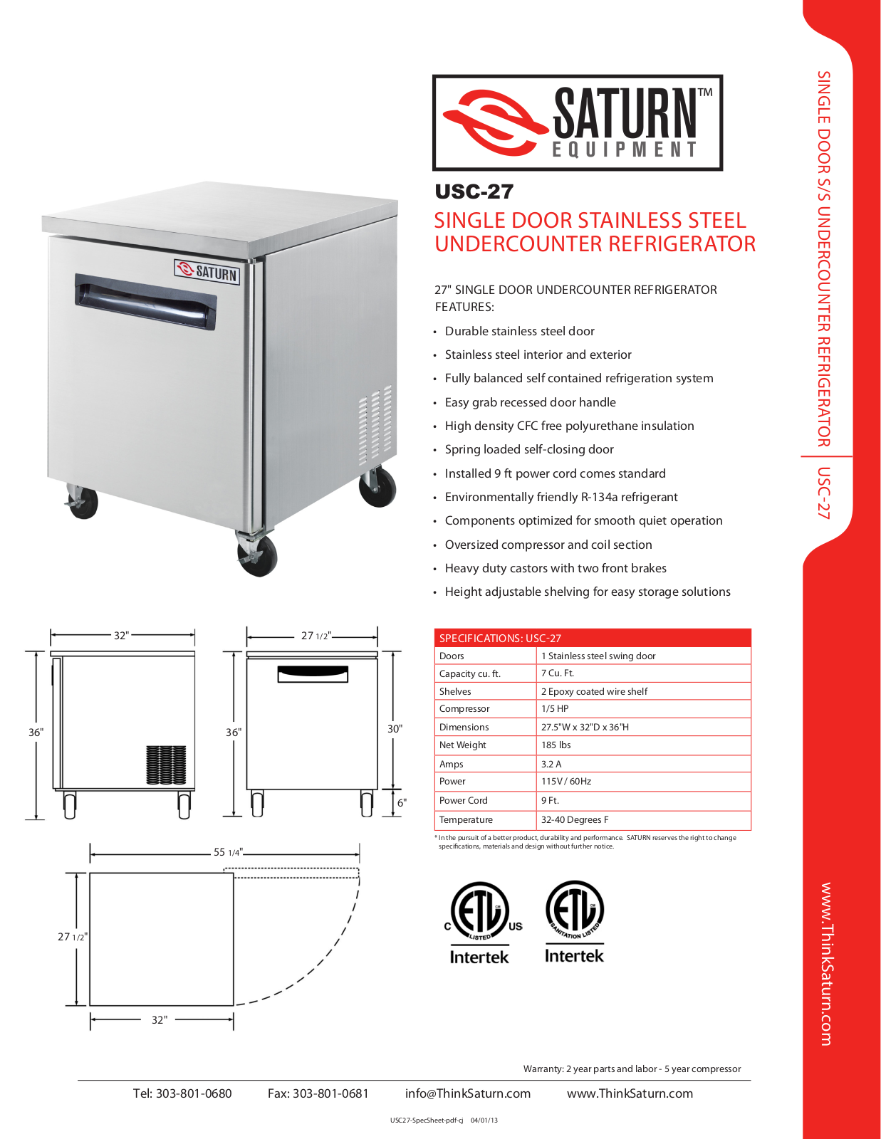 Saturn Equipment USC-27 User Manual