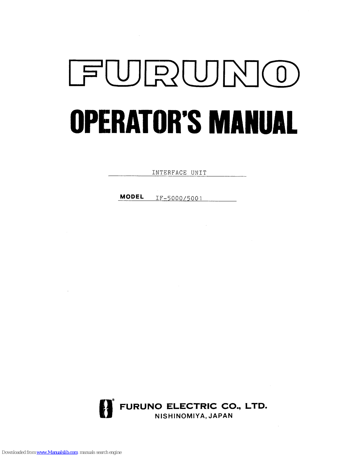 Furuno Interface Unit IF-5000/5001 Operator's Manual - ManualMachine.com