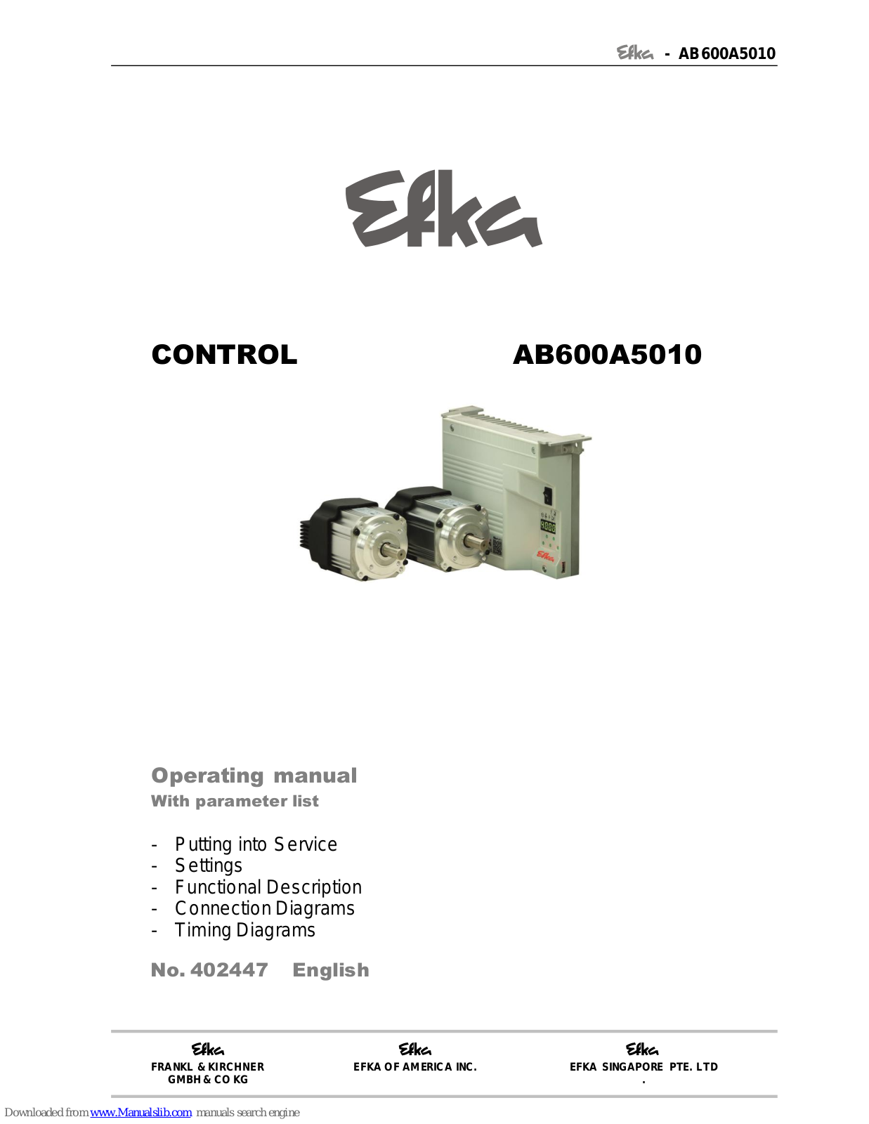 Efka AB600A5010 Operating Manual