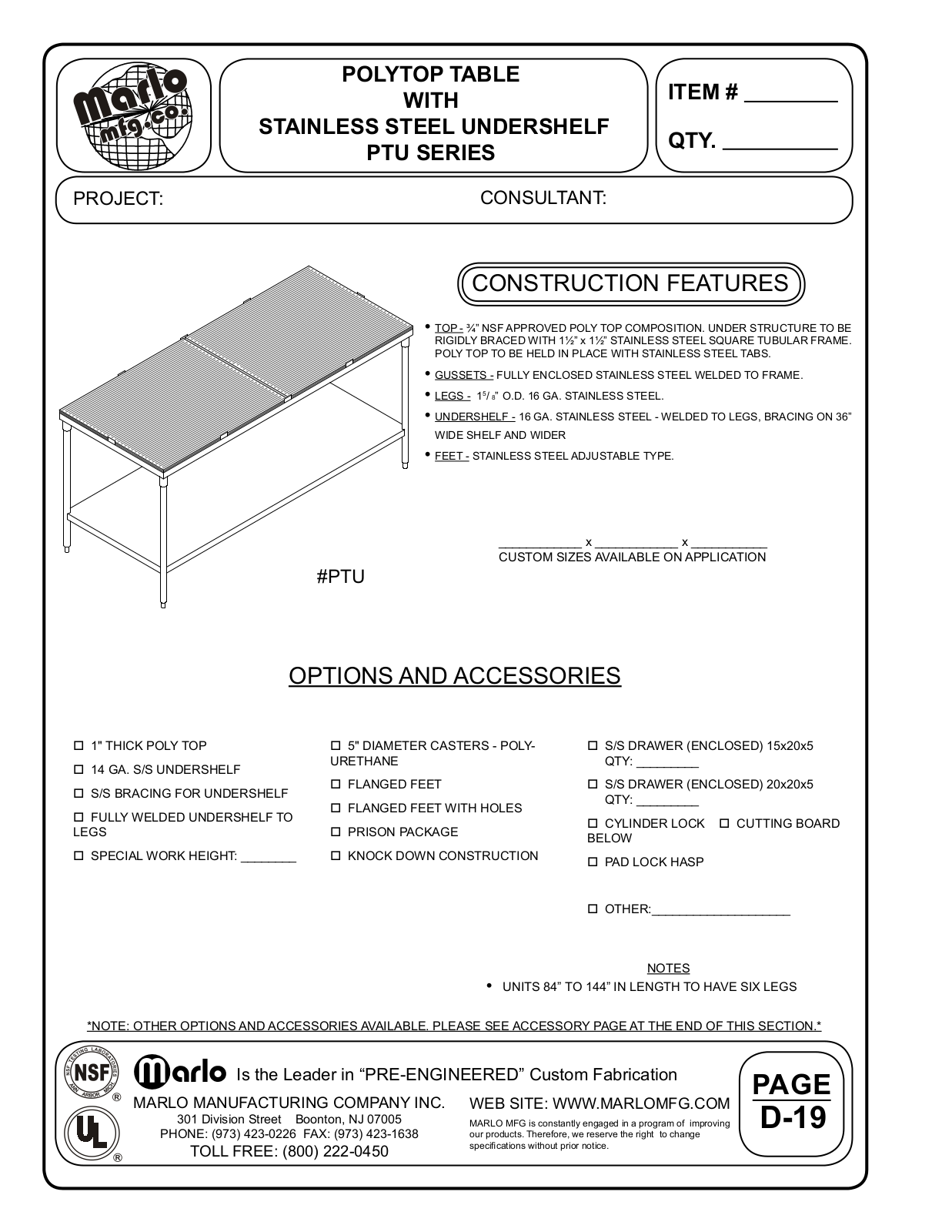 Marlo PTU14424 User Manual