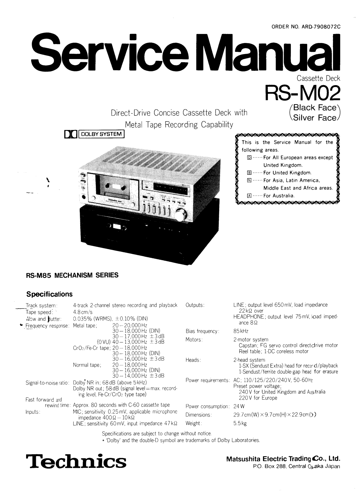 Technics RSM-02 Service manual