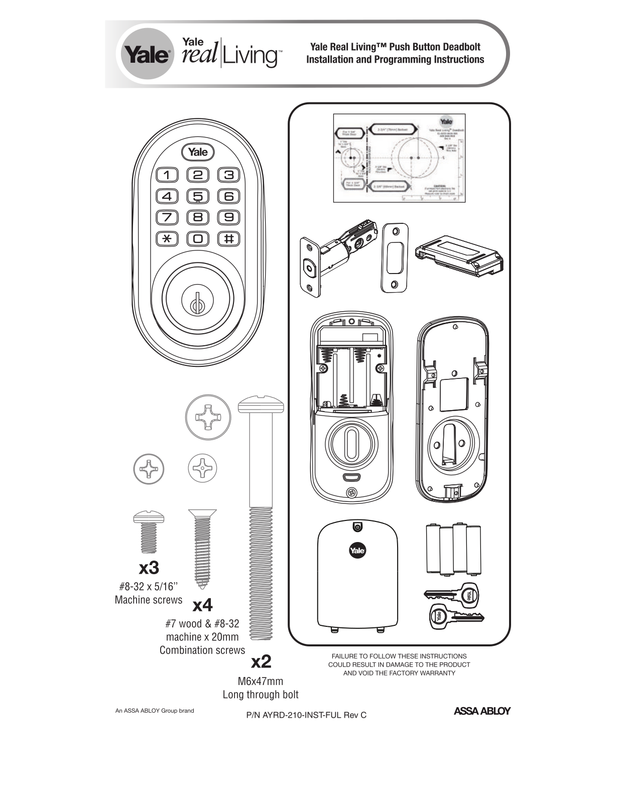 Yale YRD210NR605 User Manual