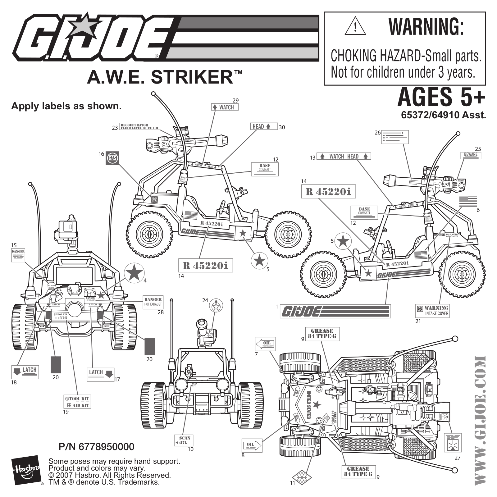 HASBRO GI Joe 25th Anniversary A.W.E. Striker User Manual