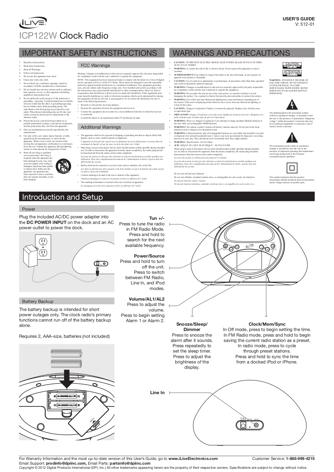 iLive ICP122W User Manual