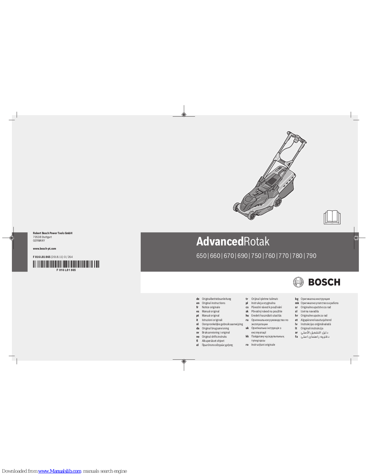 Bosch ADVANCEDROTAK 760, 650 ADVANCEDROTAK, 660 ADVANCEDROTAK, 670 ADVANCEDROTAK, 690 ADVANCEDROTAK User Manual