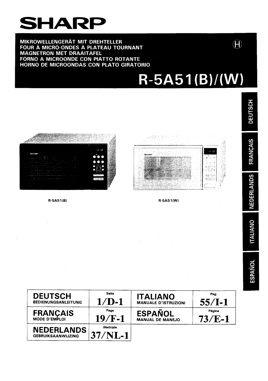 Sharp R-5A51 User Manual